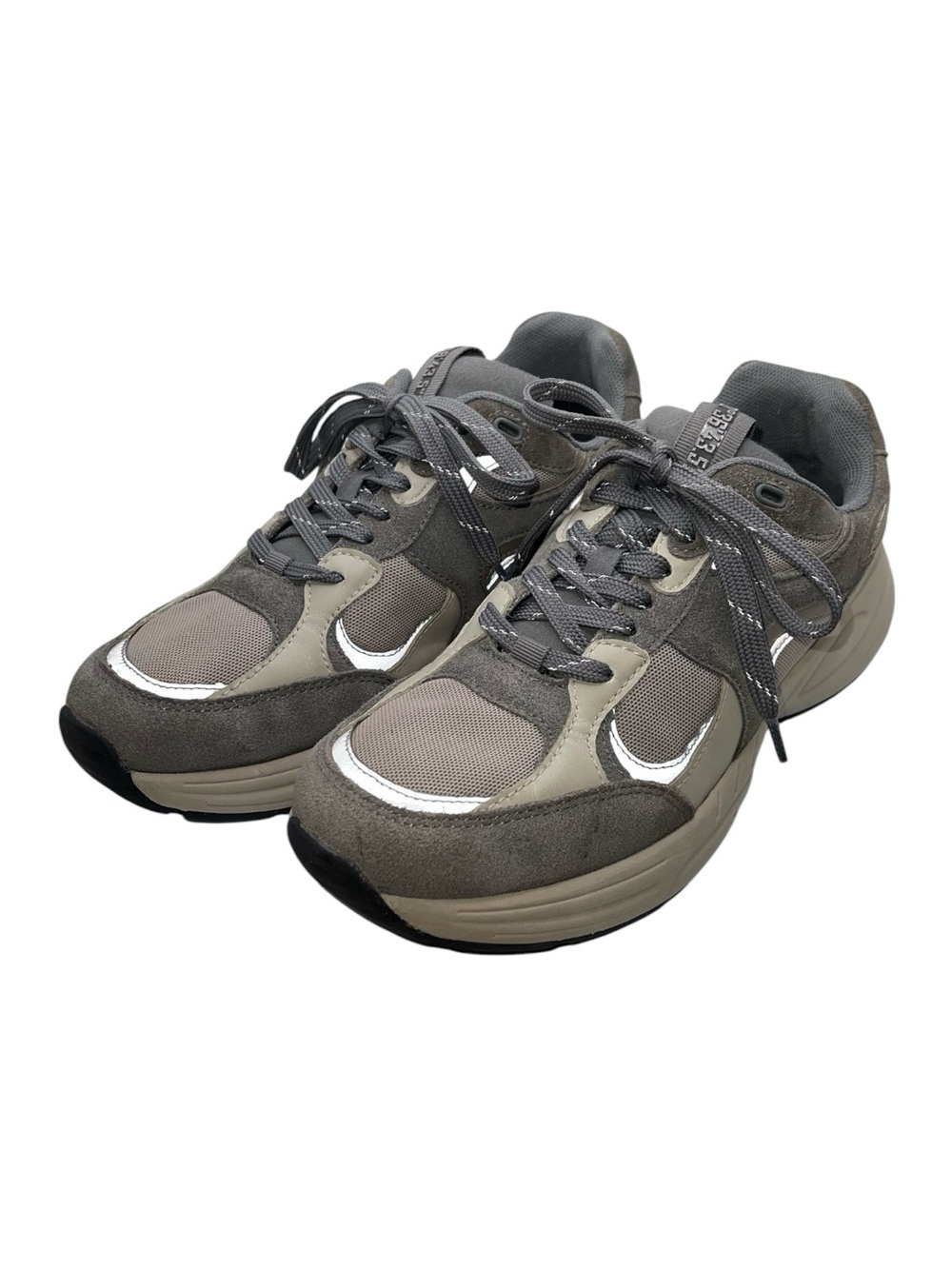 Zara Contrasting Mesh Sneakers‎ Grey Beige Taupe Suede Women’s EU 39 US 8